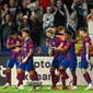 Selebrasi pemain Barcelona saat mempermalukan Celta Vigo (AFP)