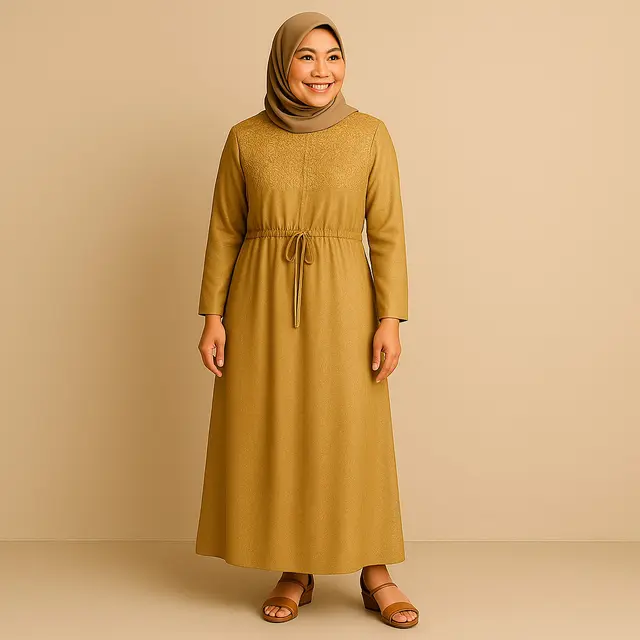 Rekomendasi Gamis Brokat di Dada untuk Ibu-Ibu Usia 40 Tahun/via AI