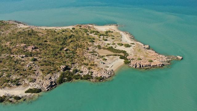 Niiwalarra, atau Pulau Sir Graham Moore Island terletak di lokasi terpencil di bagian utara Kimberley.(ABC News: Andrew Seabourne)