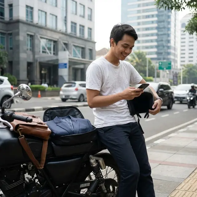 Outfit Kantor yang Tetap Rapi Meski Naik Motor