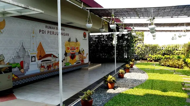 Salah satu sudut kantor DPP PDI Perjuangan yang mengusung konsep green building. (Istimewa)