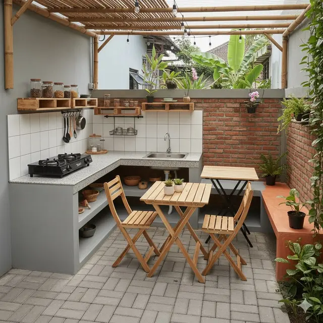 Inspirasi Dapur Outdoor Murah Meriah di Belakang Rumah Sempit