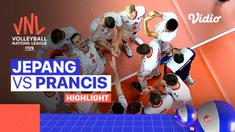 Berita video highlights pekan kedua Pool 3 Volleyball Nations League Putra 2022 antara Jepang melawan Prancis, Sabtu (25/6/2022) siang hari WIB.