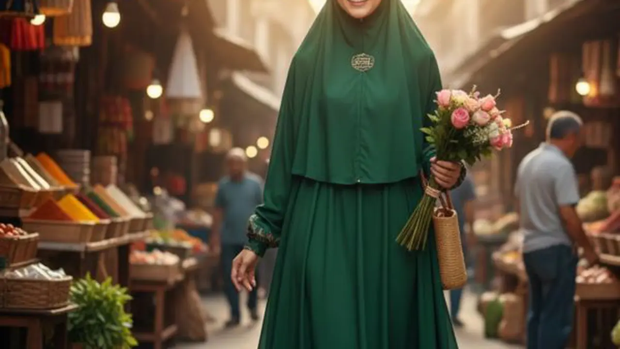Ilustrasi Gamis/ Gemini AI