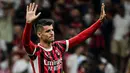 Gol Alvaro Morata pada menit ke-89 dan Noah Okafor (90+5) berhasil menyelamatkan muka AC Milan dari kekalahan. (Piero CRUCIATTI/AFP)