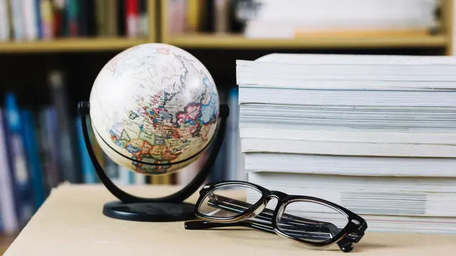 Ilustrasi geografi, globe