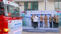 Pelepasan ekspor 16 ribu pasang sepatu merek Hoka produksi PT Yih Quan Foot Wear Indonesia ke Amerika Serikat di Kawasan Industri Terpadu Batang (KITB), Jumat (26/7/2024). (Foto: Istimewa)