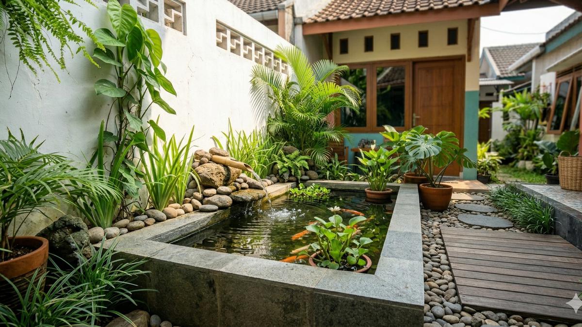 6 Ide Kolam Ikan Minimalis dengan Suara Gemericik yang Cocok untuk Rumah Kecil
