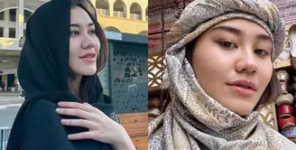 Lihat di sini beberapa detail gaya kerudung Aaliyah Massaid saat berada di Dubai.