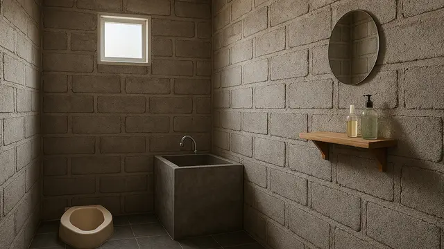 Model Kamar Mandi dan WC Sederhana di Kampung/Ilustrasi AI