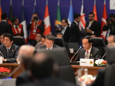 Presiden Joko Widodo saat mengikuti pembukaan G20 Antalya Summit di Antalya Turki, Minggu,(15/11). Indonesia merupakan satu-satunya negara ASEAN yang menjadi anggota G20.(Setpres)
