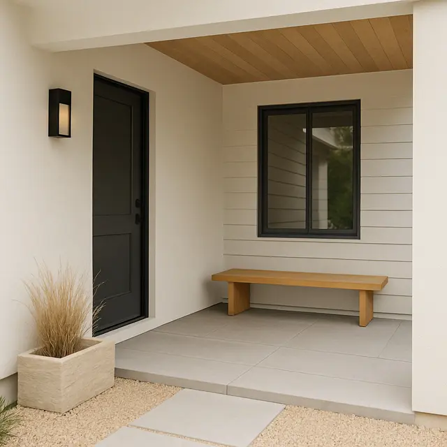 Teras Rumah Minimalis Modern (Foto: Rizka Nur Laily via ChatGPT)