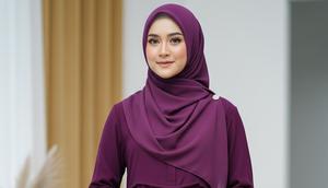 Gamis Syar'i Ungu Tua/ Ilustrasi AI
