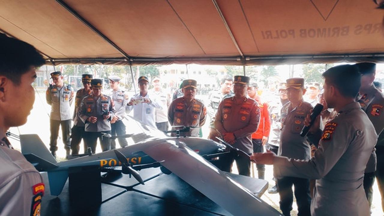 Drone yang dipersiapkan Polda Riau untuk memantau kebakaran hutan dan lahan.