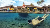 Karakter tempat wisata mata air Cikoromoy tidak berbeda jauh dengan Umbul Ponggok di Klaten.