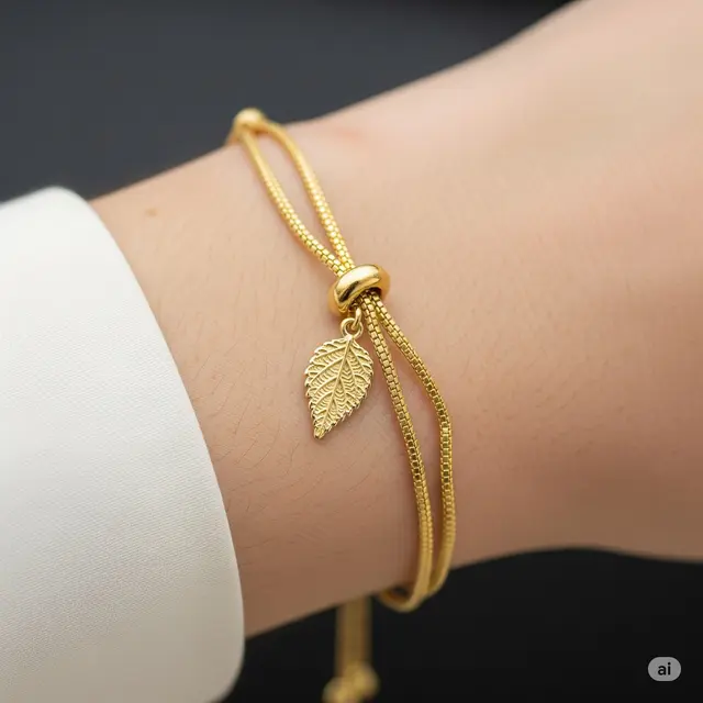 Gelang Serut Multifungsi + Liontin Daun