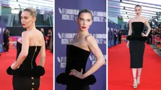 Foto kolase Vanessa Kirby saat menghadiri pemutaran perdana film 'The Son' selama Festival Film London 2022 di London, Senin, 10 Oktober 2022. (Photo by Vianney Le Caer/Invision/AP)