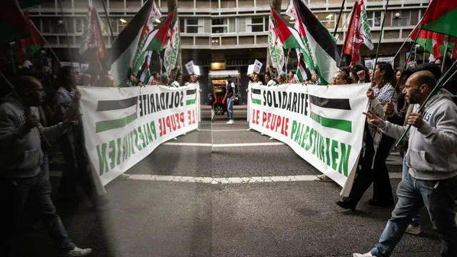 Tuntut Upaya Perdamaian, Aktivis Pro Palestina di Prancis Kembali Berunjuk Rasa