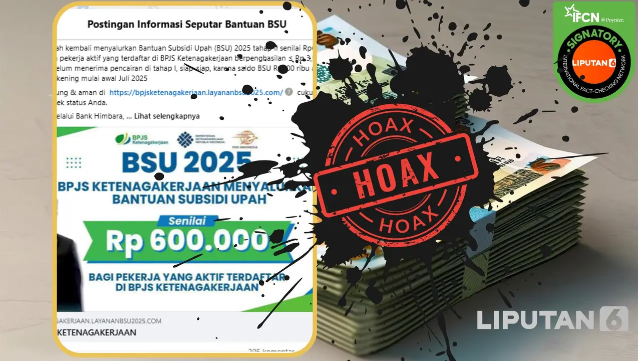 Tangkapan layar hoaks BSU