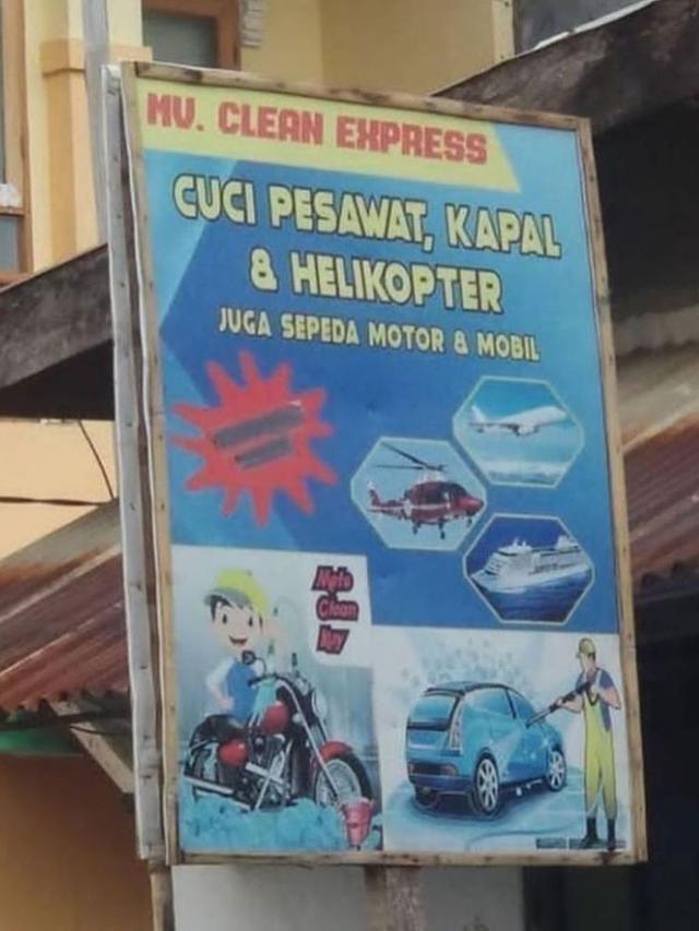 Tulisan Kocak di Tempat Cuci Motor (IG/onecak)
