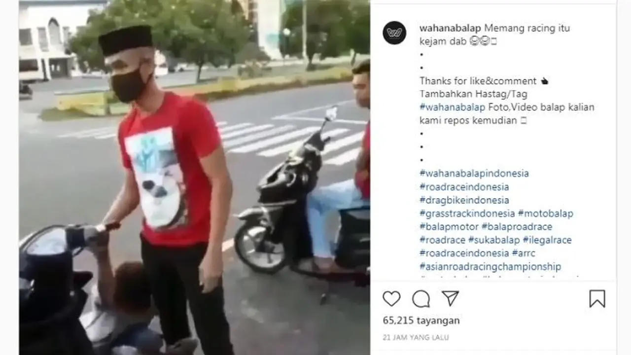 Racing Itu Kejam, Ditangkap Setelah Balapan Malah Nangis (Instagram @wahanabalap)
