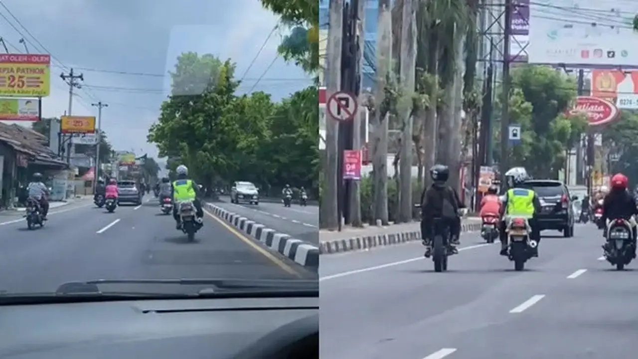 Diduga Usai Kena Tilang, Pemotor Ini Dikejar oleh Polisi yang Berbeda