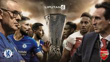Banner Infografis Final Liga Europa 2018/2019, Chelsea Vs Arsenal. (Foto: AFP)