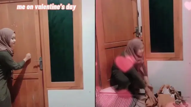 Rayakan Valentine Sendiri, Aksi yang Dilakukan Wanita Ini Bikin Ngakak
