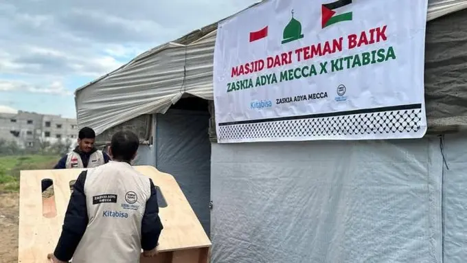 Potret Masjid yang Dibangun Zaskia Adya Mecca di Gaza. (instagram/zaskiadyamecca)