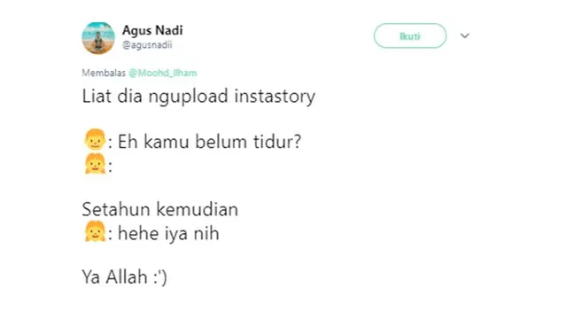 Cuitan kocak (Sumber: Twitter/@/agusnadii)