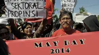 Hari buruh atau May Day sebutan populernya yang diperingati hari ini Kamis (1/5/2014) pada setiap tahun di dunia.
