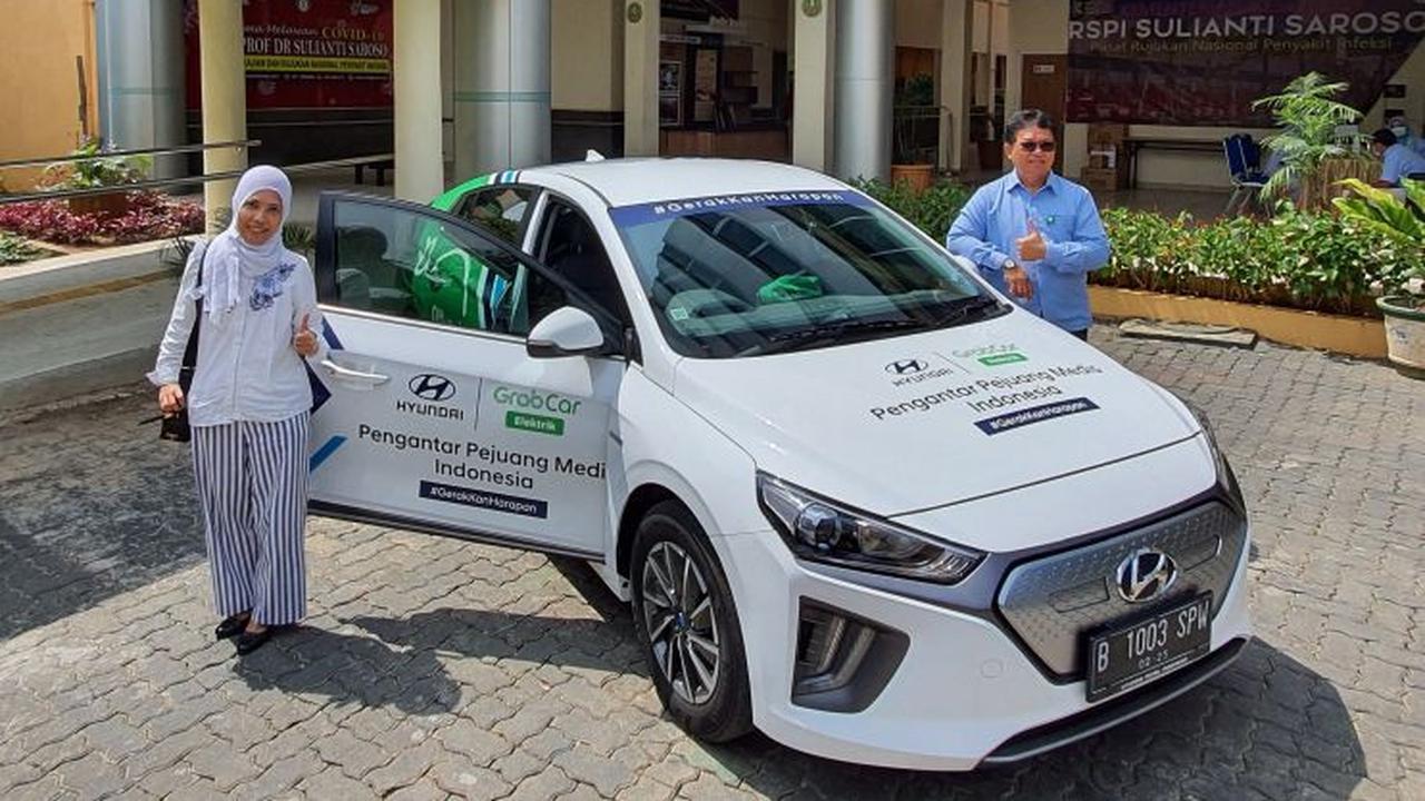 Hyundai dan Grab Sediakan Mobil Listrik Ioniq Untuk Transportasi Tenaga Kesehatan (Ist)