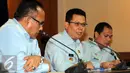 Direktur Infokom, Aman Riyadi saat konpers terkait Gayus Tambunan di Direktur jenderal Pemasyarakatan, Jakarta, Selasa (22/9/2015). Aman mengatakan bahwa keluarnya Gayus dari tahanan adalah pertama kali di bawah lembaga itu. (Liputan6.com/Helmi Afandi)