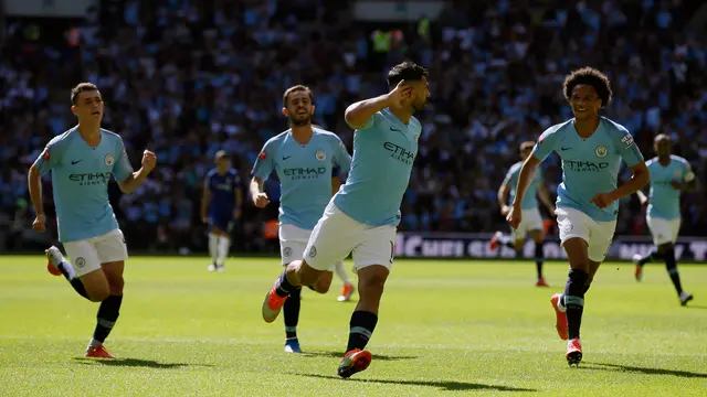 2 Gol Aguero Bawa Manchester City Tundukkan Chelsea di Community Shield