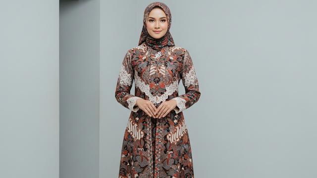 7 Model Gamis Batik Brokat Motif Elegan 2026 untuk Hijabers, Tampil Cantik dan Mewah