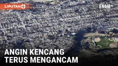 PETUGAS PEMADAM KEBAKARAN TERUS MEMERANGI KEBAKARAN HUTAN DI LOS ANGELES SAAT ANGIN KENCANG MENGANCAM