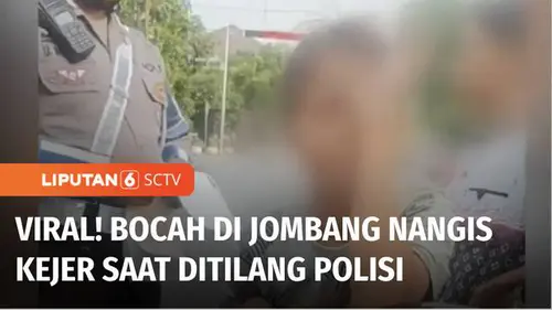 VIDEO: Nekat Bawa Motor, Bocah di Jombang Nangis Kejer Kena Tilang Polisi