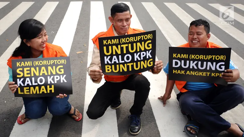 Aktivis Parodikan Pertemuan Pansus Hak Angket KPK dengan Napi Korupsi