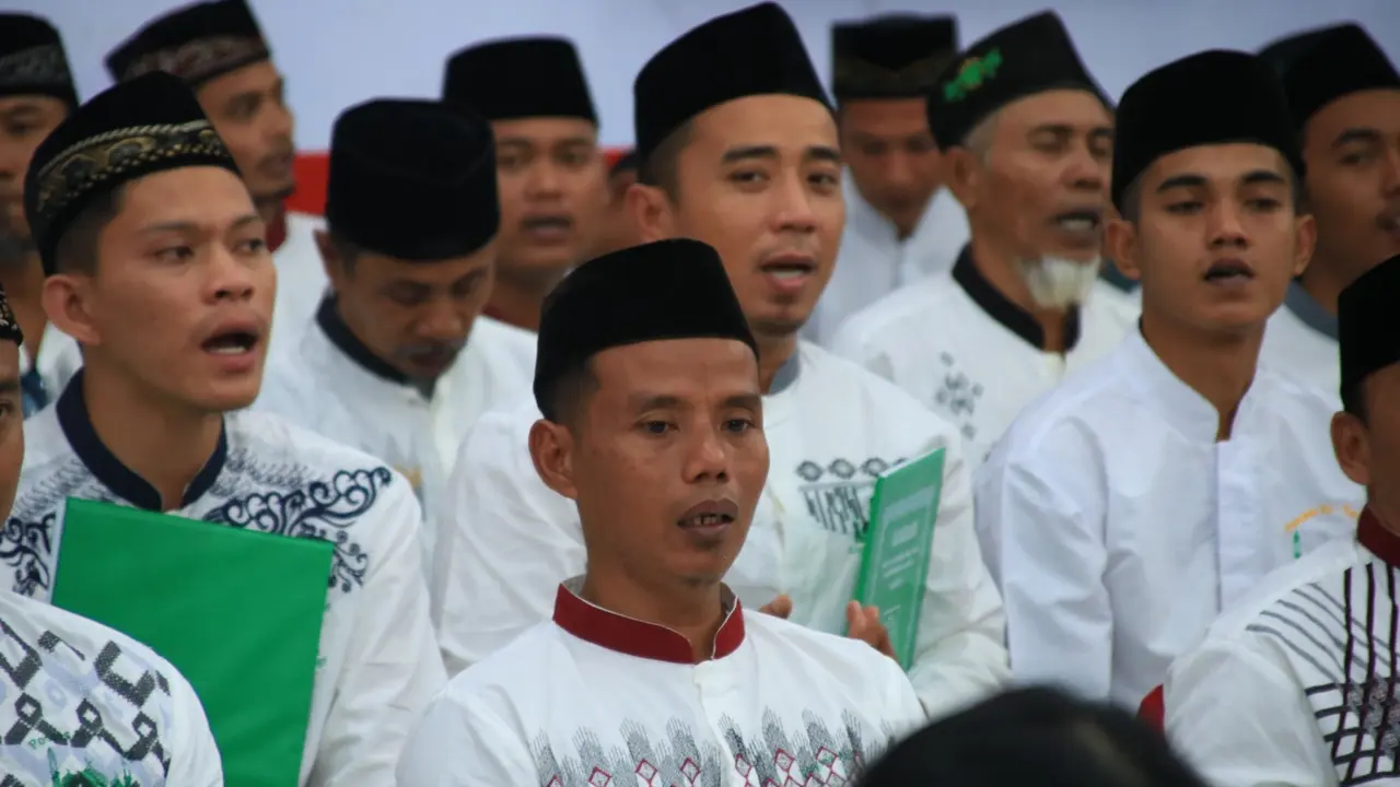 Puluhan warga binaan Lapas Banyuwangi menjalani wisuda lulus iji materi membaca alqur'an (Istimewa)