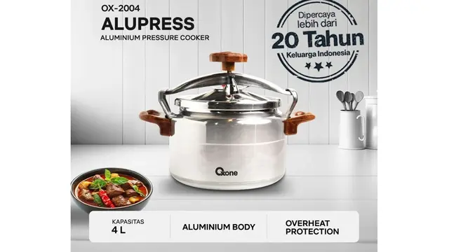 Oxone Presto Aluminium Pressure Cooker 4 Liter