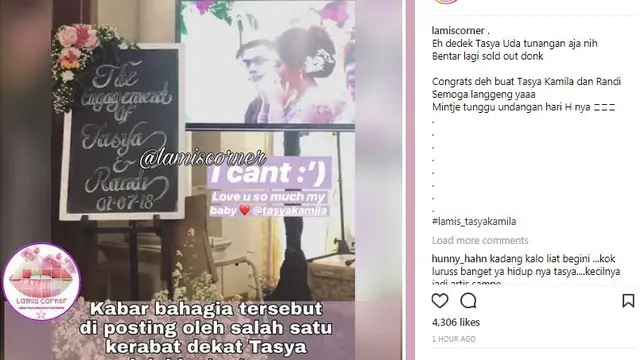 Tasya kamila Tunangan