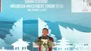 Menko Perekonomian Darmin Nasution berpidato usai menyaksikan penandatanganan kerja sama Indonesia Investment Forum 2018, Bali, Kamis (11/10). Kerja sama juga menerbitkan Kontrak Investasi Kolektif Dana Investasi Infrastruktur. (Liputan6.com/Angga Yuniar)