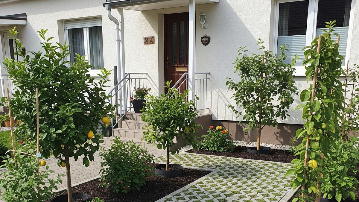 7 Desain Taman Depan Rumah yang Aman dari Akar Pohon Buah untuk Rumah Subsidi