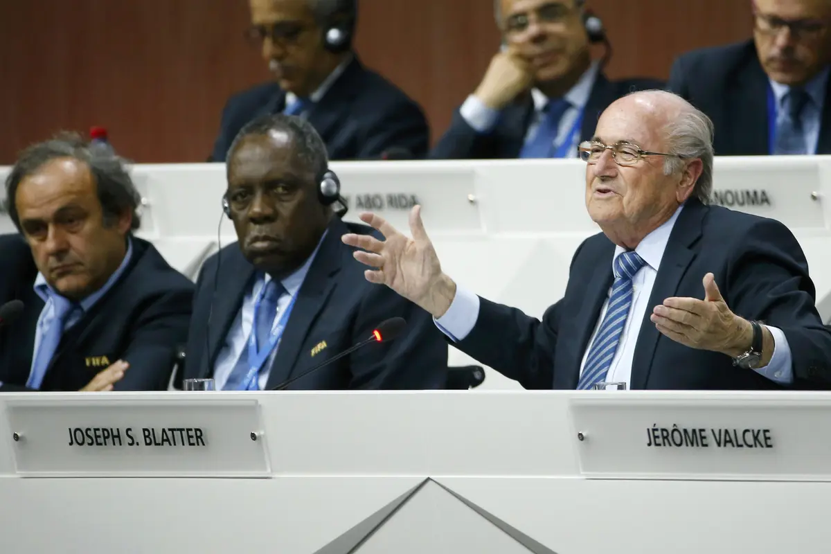 Presiden FIFA Sepp Blatter usai pemilihan (Reuters)