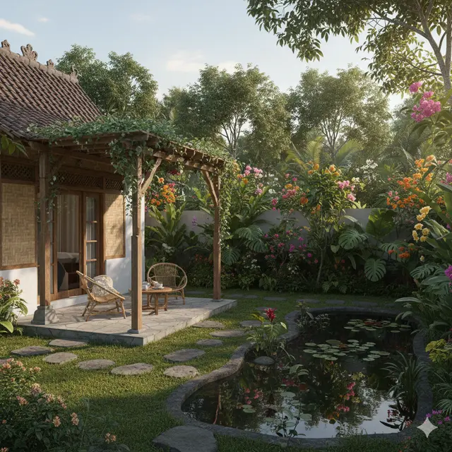 Model Rumah Kecil dengan Taman Belakang Luas