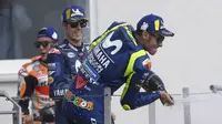 Valentino Rossi dan Maverick Vinales meraih podium kedua dan ketiga di MotoGP Jerman 2018. (dok. Yamaha MotoGP)