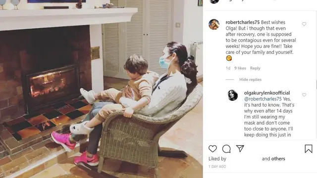 Olga Kurylenko mengungkap bahwa ia sudah sembuh. (Instagram/ olgakurylenkoofficial)