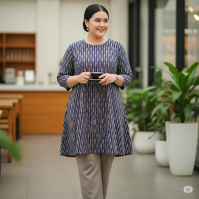 Model Batik Plus Size (Image by GeminiAI)