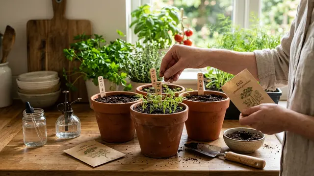 Cara Menanam Daun Dill di Pot dari Benih untuk Kebun Dapur (AI Generated)