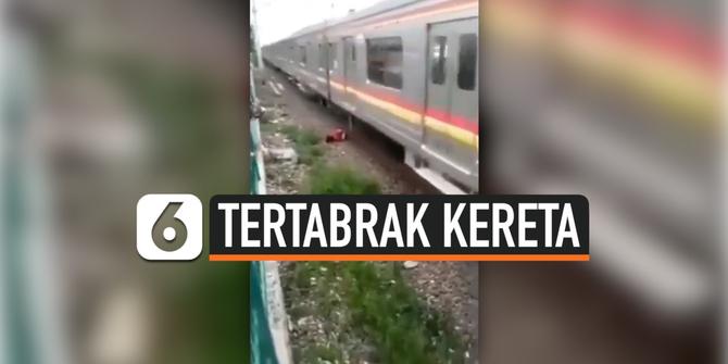 VIDEO: Detik-Detik Remaja Tertabrak Kereta Api Saat Tawuran di Rel